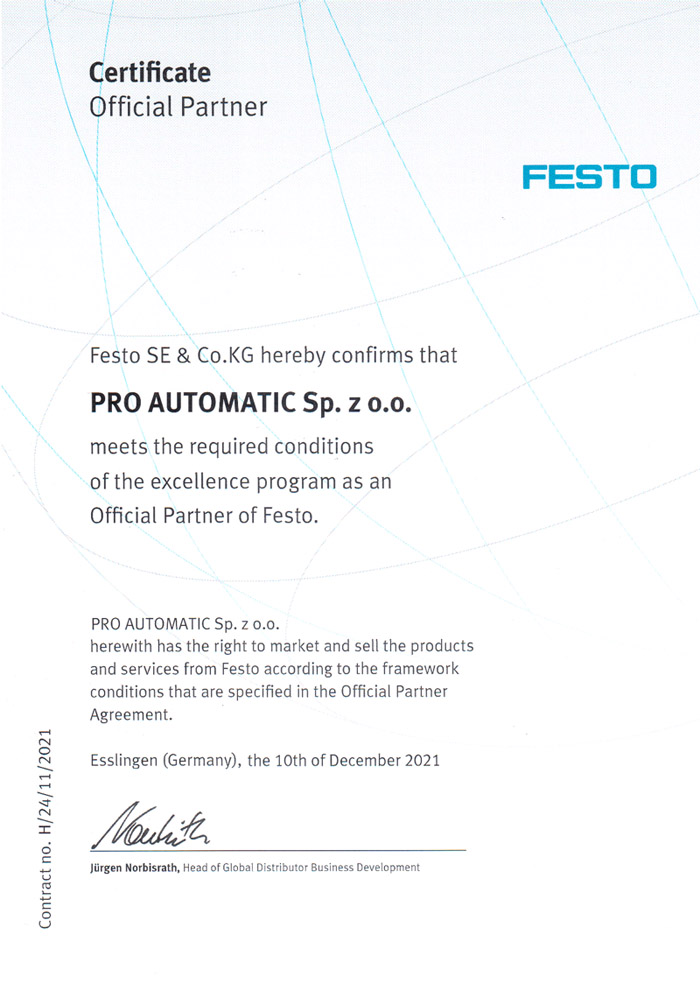 Oficjalny Partner Festo Pro Automatic